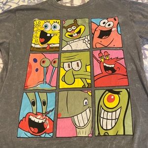 Nickelodeon long sleeve tee with sponge bob characters on back.